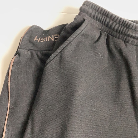 Kittenish black w brown piping elastic waist drawstring pocket sweatpant jogger - Picture 14 of 16